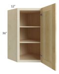 Unfinished Shaker 24x36 Wall Diagonal Corner Cabinet