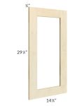 Unfinished Shaker 24x30 Wall Diagonal Corner Glass Door Only