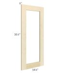 Unfinished Shaker 24x36 Wall Diagonal Corner Glass Door Only