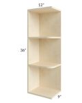 Unfinished Shaker 9x36 Wall End Shelf Cabinet