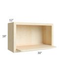 Unfinished Shaker 30x18 Wall Microwave Cabinet