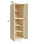 Unfinished Shaker 24x90x27 Wall Pantry Cabinet