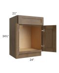 Midtown Mocha Shaker 24" Vanity Sink Base Cabinet