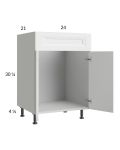 Harbor White 24" Vanity Sink Base Cabinet