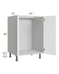 Milan White Matte 24" Full Height Door Vanity Sink Base Cabinet