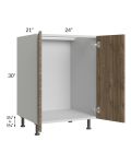 Milan Pecan 24" Full Height Door Vanity Sink Base Cabinet
