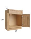 Tuscan Timber 27" Vanity Sink Base Cabinet