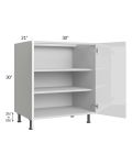 Milan White Gloss 30" Full Height Door Vanity Sink Base Cabinet
