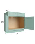 Midtown Mint Green Shaker 33" Vanity Sink Base Cabinet