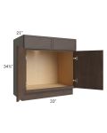 Vienna Kona Brown 33" Vanity Sink Base Cabinet