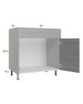 Euro Grey 33" Vanity Sink Base Cabinet