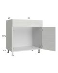 Euro White Grain 33" Vanity Sink Base Cabinet