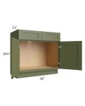 Midtown Hunter Green Shaker 36" Vanity Sink Base Cabinet