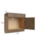 Midtown Mocha Shaker 36" Vanity Sink Base Cabinet