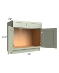 Midtown Pistachio Green Shaker 36" Vanity Sink Base Cabinet