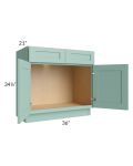 Midtown Mint Green Shaker 36" Vanity Sink Base Cabinet