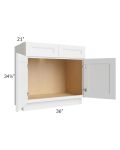 Belfast White 36" Vanity Sink Base Cabinet ( 34-1/2" Height)