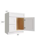 Midtown Cloud Shaker 30" Vanity Sink and Drawer Combo (Drawers on Left)