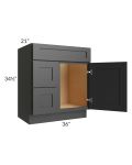 Midtown Black Shaker 30" Vanity Sink and Drawer Combo (Drawers on Left)