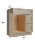 Tuscan Oyster 30" Vanity Sink and Drawer Combo (Drawers on Right)