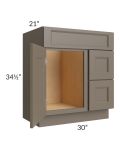 Tuscan Stone 30" Vanity Sink and Drawer Combo (Drawers on Right)