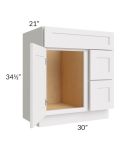 Midtown Cloud Shaker 30" Vanity Sink and Drawer Combo (Drawers on Right)