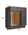 Midtown Black Shaker 30" Vanity Sink and Drawer Combo (Drawers on Right)