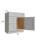 Midtown Painted Grey Shaker 30" Vanity Sink and Drawer Combo (Drawers on Left)