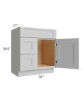 Tuscan Painted Grey 30" Vanity Sink and Drawer Combo (Drawers on Left)