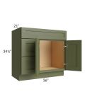 Midtown Hunter Green Shaker 36" Vanity Sink and Drawer Combo (Drawers on Left)