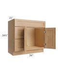 Midtown Timber Shaker 36" Vanity Sink and Drawer Combo (Drawers on Left)