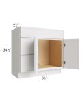 Vienna Cloud 36" Vanity Sink and Drawer Combo (Drawers on Left)