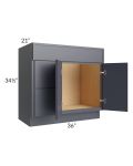 Vienna Indigo 36" Vanity Sink and Drawer Combo (Drawers on Left)