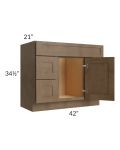 Midtown Mocha Shaker 42" Vanity Sink and Drawer Combo