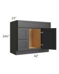 Midtown Black Shaker 42" Vanity Sink and Drawer Combo