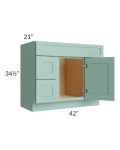 Midtown Mint Green Shaker 42" Vanity Sink and Drawer Combo