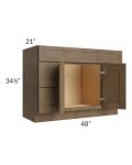 Midtown Mocha Shaker 48" Vanity Sink and Drawer Combo