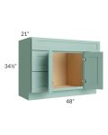 Midtown Sage Green Shaker 48" Vanity Sink and Drawer Combo