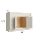 Asheville Cloud Shaker 48" Vanity Sink Base Cabinet