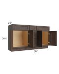 Tuscan Kona Brown 60" Vanity Sink and Drawer Combo