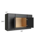 Vienna Black 60" Vanity Drawer and Sink Combo