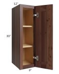 Farmhouse Walnut Shaker 9x30 Wall Cabinet