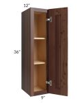 Farmhouse Walnut Shaker 9x36 Wall Cabinet
