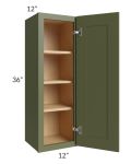 Midtown Hunter Green Shaker 12x36 Wall Cabinet