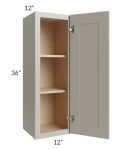 Stratton Light Grey Shaker 12x36 Wall Cabinet