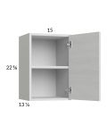 Euro White Grain 15x22-5/8 Wall Cabinet