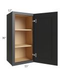 Midtown Black Shaker 15x30 Wall Cabinet