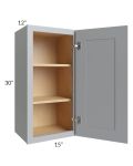 Asheville Grey Shaker 15x30 Wall Cabinet