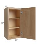 Asheville Rift Oak Shaker 15x30 Wall Cabinet