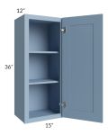 Sky Blue Shaker 15x36 Wall Cabinet